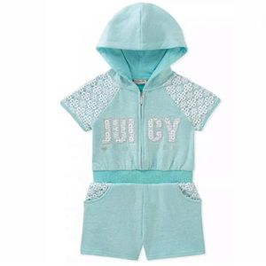 Juicy couture baby girl romper mint crochet white